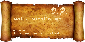 Deák Petróniusz névjegykártya